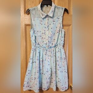Lucca Couture Mint Green Floral with lace Dress in women's size Large